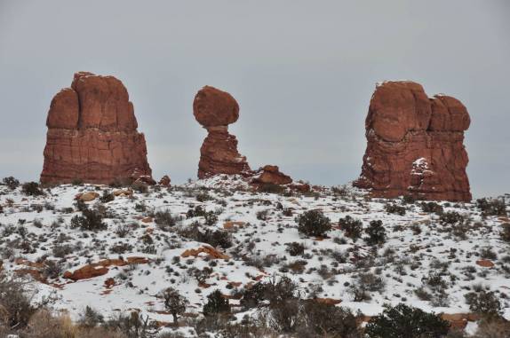 Curiosas formações rochosas no Arches National Park, perto de Moab, em Utah, nos Estados Unidos